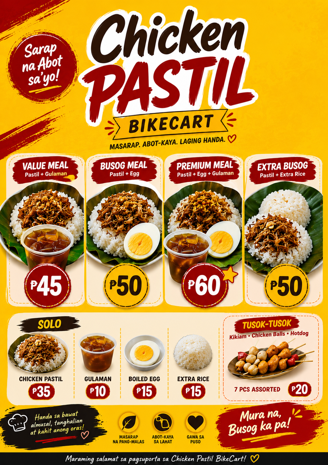 J&G Chicken Pastil menu